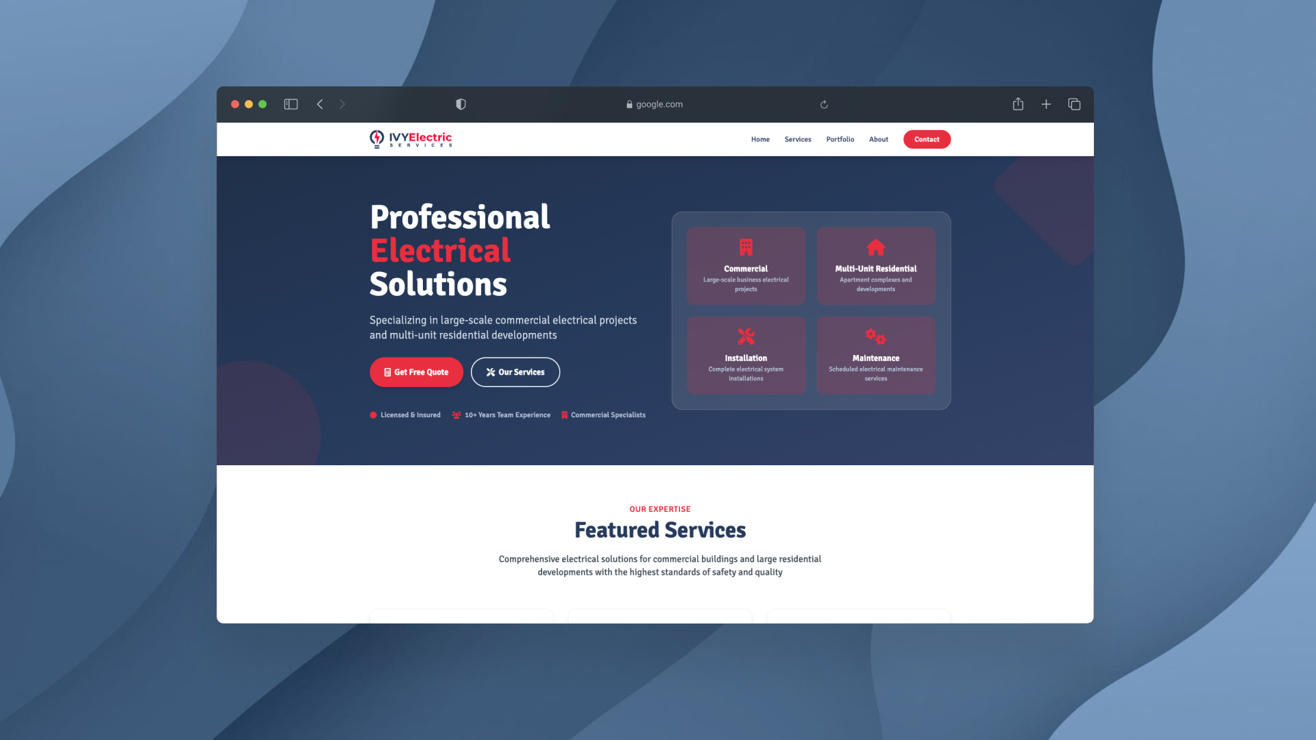 Electrical Services Business Website