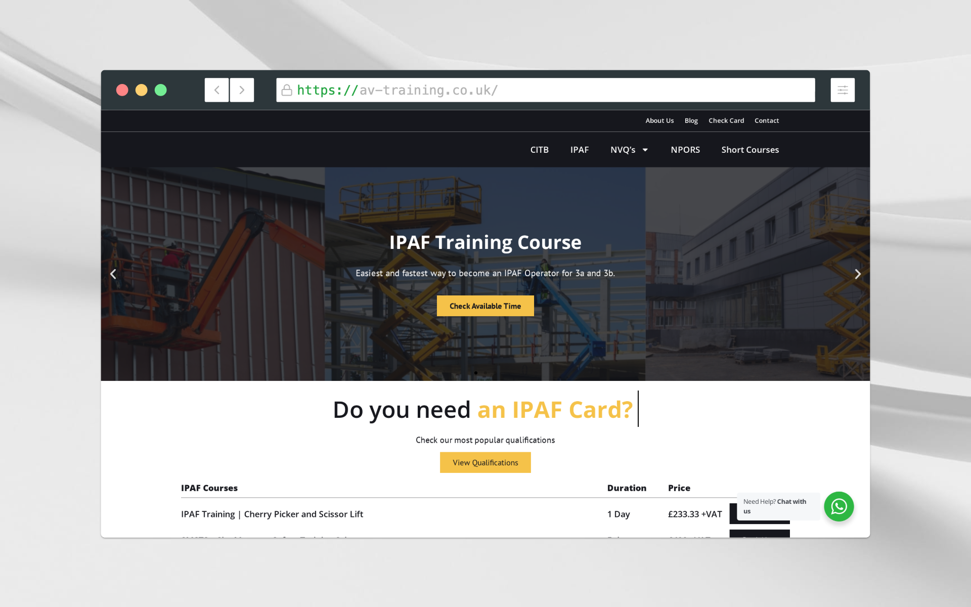 Qualification Provider Business Website