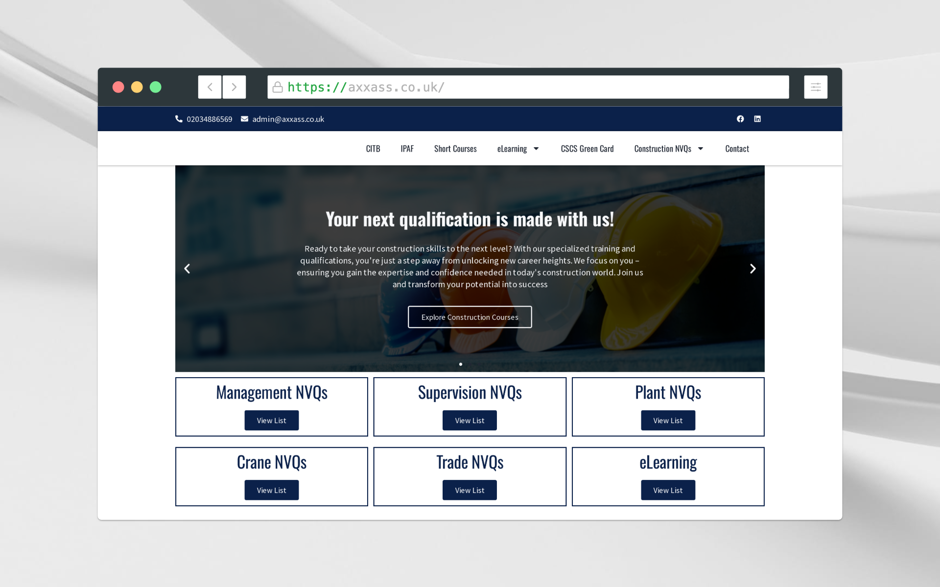Qualifications Business Website